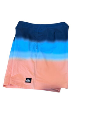 Men's Quiksilver Swim Trunks Size 36 Blue Orange nwot